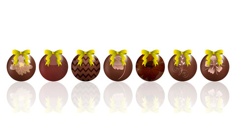 Christmas illustration with chocolate candies