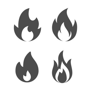 Set of Fire flames icon