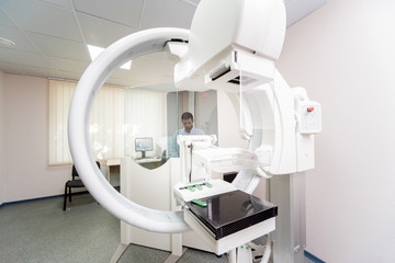 Mammography test at the hospital. Medical equipment