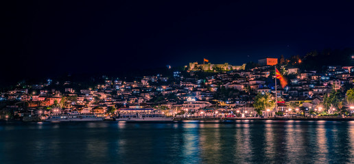 Fototapeta premium Ohrid city at night.