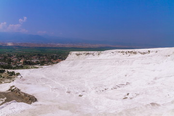 Natural travertine pools and terraces in Pamukkale