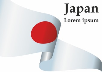 Flag of Japan, Land of the Rising Sun. Template for award design, an official document with the flag of Japan. Bright, colorful vector illustration for graphic and web design.