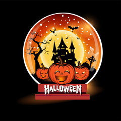 Halloween pumpkins, Background Halloween, Vector illustration