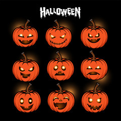 Halloween pumpkins, Background Halloween, Vector illustration