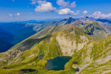 Aerial view of Fagaras mountain in summer