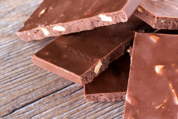 Pieces of chocolate.