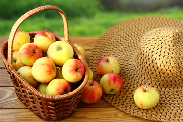 fresh apples in a basket