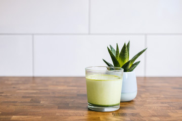 Latte matcha tea home cooking