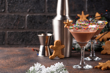 Sugar cookie martini with sprinkles rim
