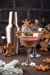 Sugar cookie martini with sprinkles rim