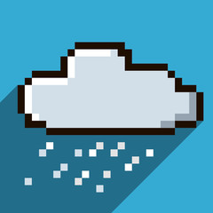 Pixel icon of the cloud. vector web icon. vector illustration