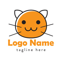 Cute pet cat logo