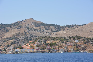 Fototapeta premium Traditional colorful Greece series - beautiful Symi island (near Rhodes), Dodecanese, AEGEAN SEA, GREECE.