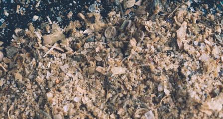 Spices and seasoning for cooking. The structure of the mixture of dried herbs