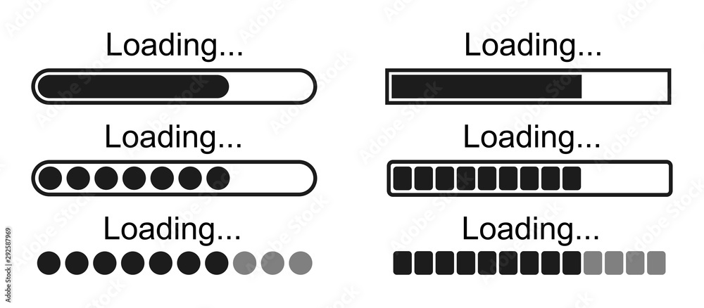 Aufkleber Set loading bar icons – stock vector