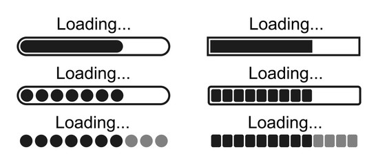 Set loading bar icons – stock vector