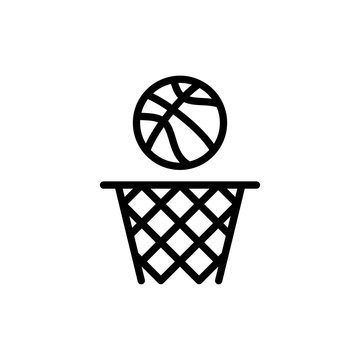 basketball ball above hoop icon clip art preview