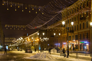 Fototapeta na wymiar Christmas decoration in St Petersburg, Russia
