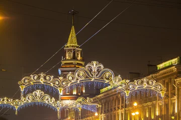 Deurstickers Christmas decoration in St Petersburg, Russia © Anastasia