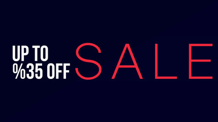 Sale Up to %35 Off Title Animations black red and blue background - Red Letters Sale title