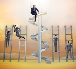 Competition concept with businessman beating competitors