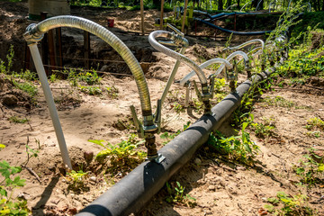 pumping station. groundwater drainage system pumps water out of the ground. dehydration gravel...