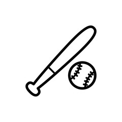 baseball and stick icon