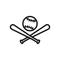 baseball and stick icon