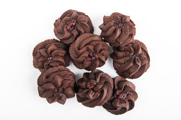 Shortbread Cookies. Homemade cookies on a white background. Top view