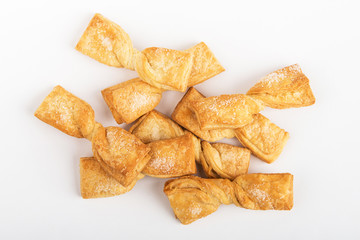 Shortbread Cookies. Homemade cookies on a white background. Top view