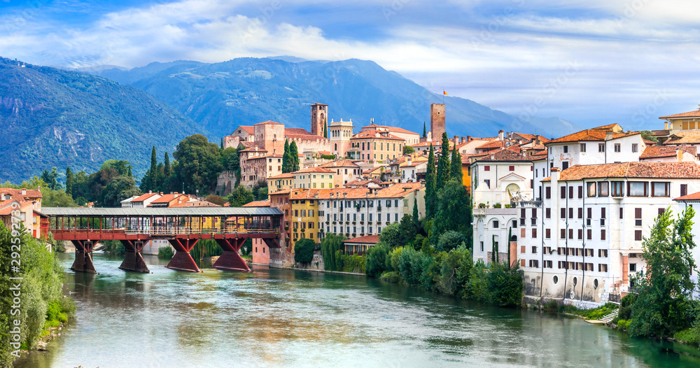 Wall mural Beautiful medieval towns of Italy -picturesque  Bassano del Grappa in Veneto region