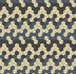 Fototapeta premium Abstract seamless pattern. Colorful geometric background with hexagons.