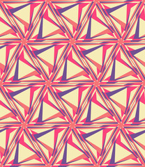 Colorful seamless pattern with triangles. Low poly geometric background.