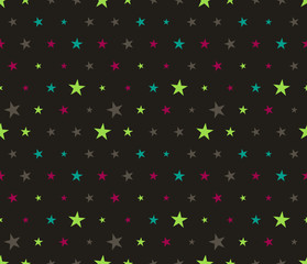 Fototapeta na wymiar Abstract seamless background pattern with colorful stars. Mosaic texture for prints, textile, fabric, package, cover, greeting cards.