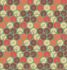 Seamless geometric pattern with circles. Textile printing, fabric, package, cover, greeting cards.