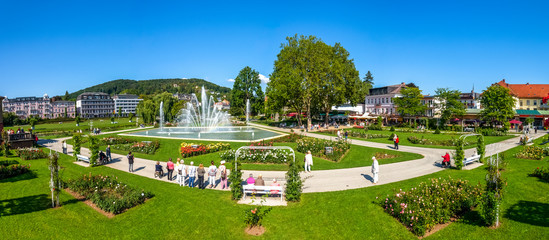 Panorama, Rosengarten, Bad Kissingen, Bayern, Deutschland 