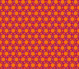Seamless geometric pattern with knots. Textile printing, fabric, package, cover, greeting cards.