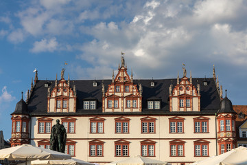 The city house on the Marktplatz square of Coburg in Germany