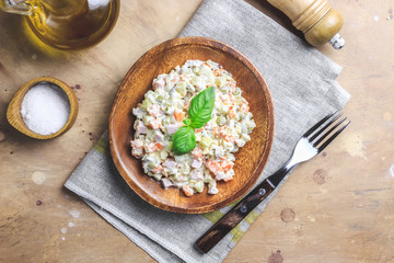 Traditional Russian Christmas and New year salad