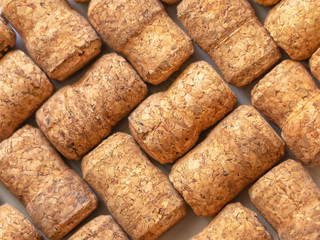 Background of wine and champagne corks