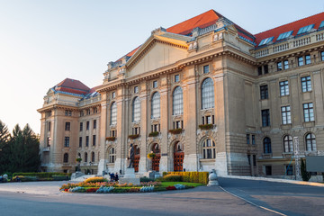 Debrecen University building, beautiful and unique construction at sunset - 292599105