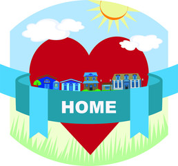vector illustration of hometown neighborhood