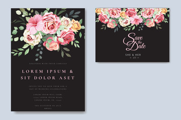 invitation card with floral wreath template