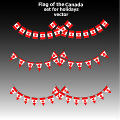 Flag of the Canada. Set for holidays. Bright background with flag of Canada . Happy Canada day background. Bright collection with flag.