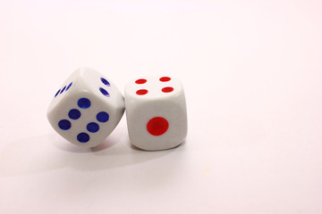 playing a cube, the concept of good luck in business, on a light background