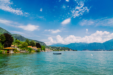 Obraz premium Shore of Lake Como in Tremezzo Town, Lombardy region, Italy