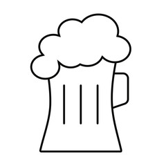 Beer jar with foam vector illustration in black and white.