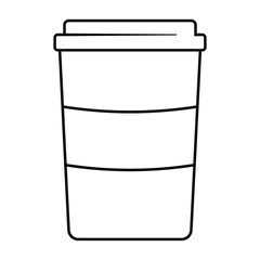 Paper coffee cup vector illustration in black and white.