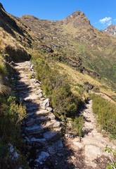 Inca trail, view from Choquequirao trekking trail