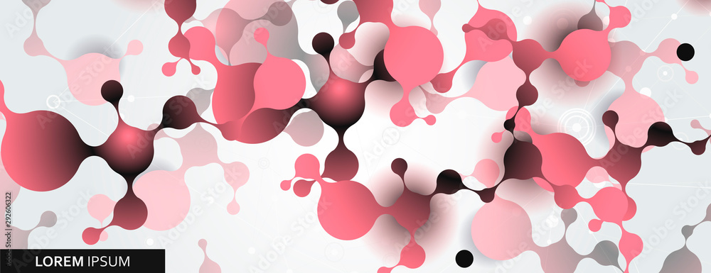 Aufkleber vector abstract with connection molecules, atoms and dna background